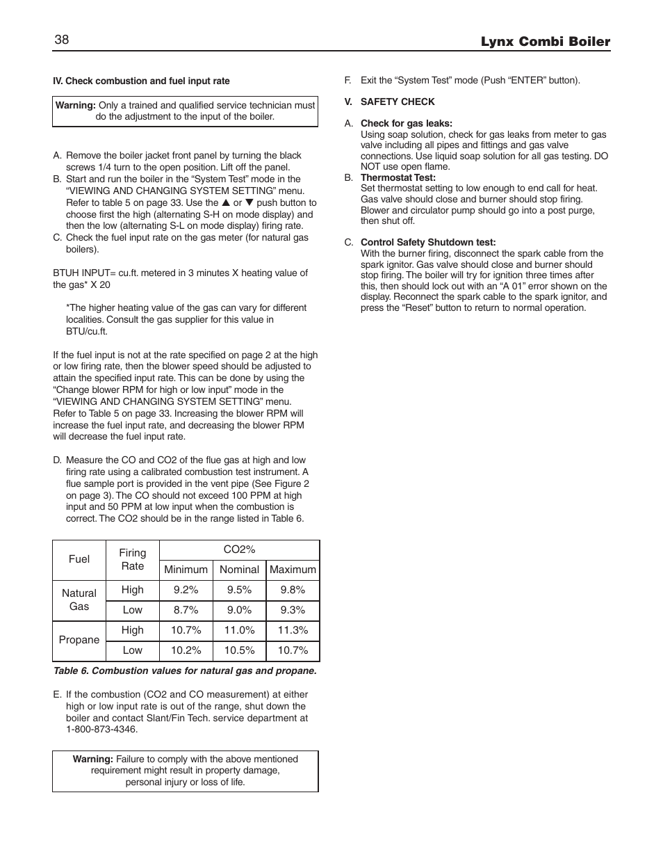 Lynx combi boiler 38 | Slant/Fin LX-150CB User Manual | Page 38 / 44