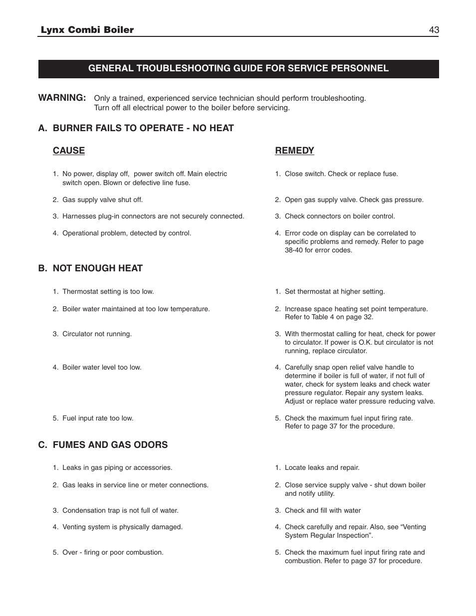 Slant/Fin LX-150CB User Manual | Page 43 / 44