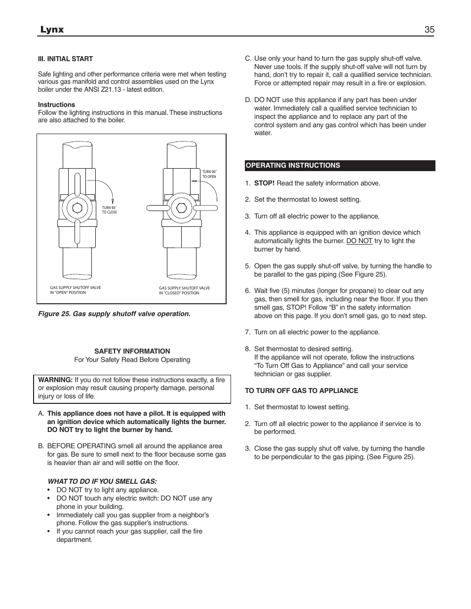 Lynx 35 | Slant/Fin LX-150 User Manual | Page 35 / 44