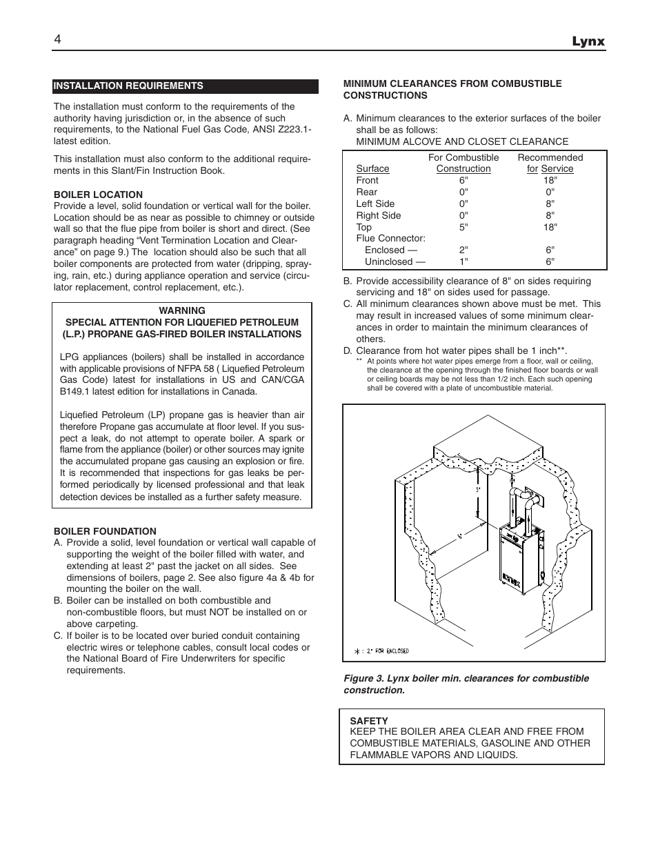Lynx 4 | Slant/Fin LX-150 User Manual | Page 4 / 44