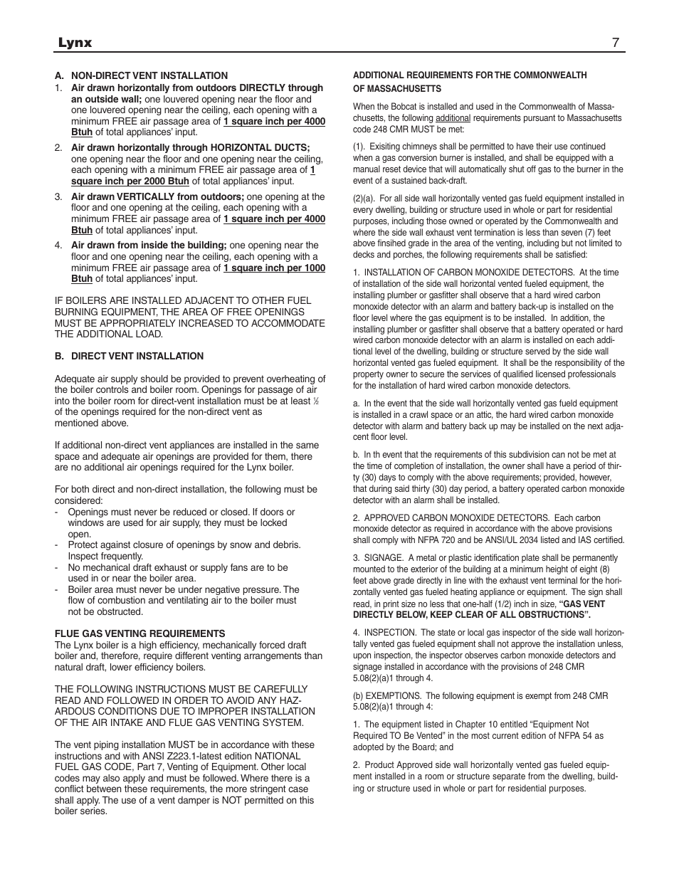 Lynx 7 | Slant/Fin LX-150 User Manual | Page 7 / 44