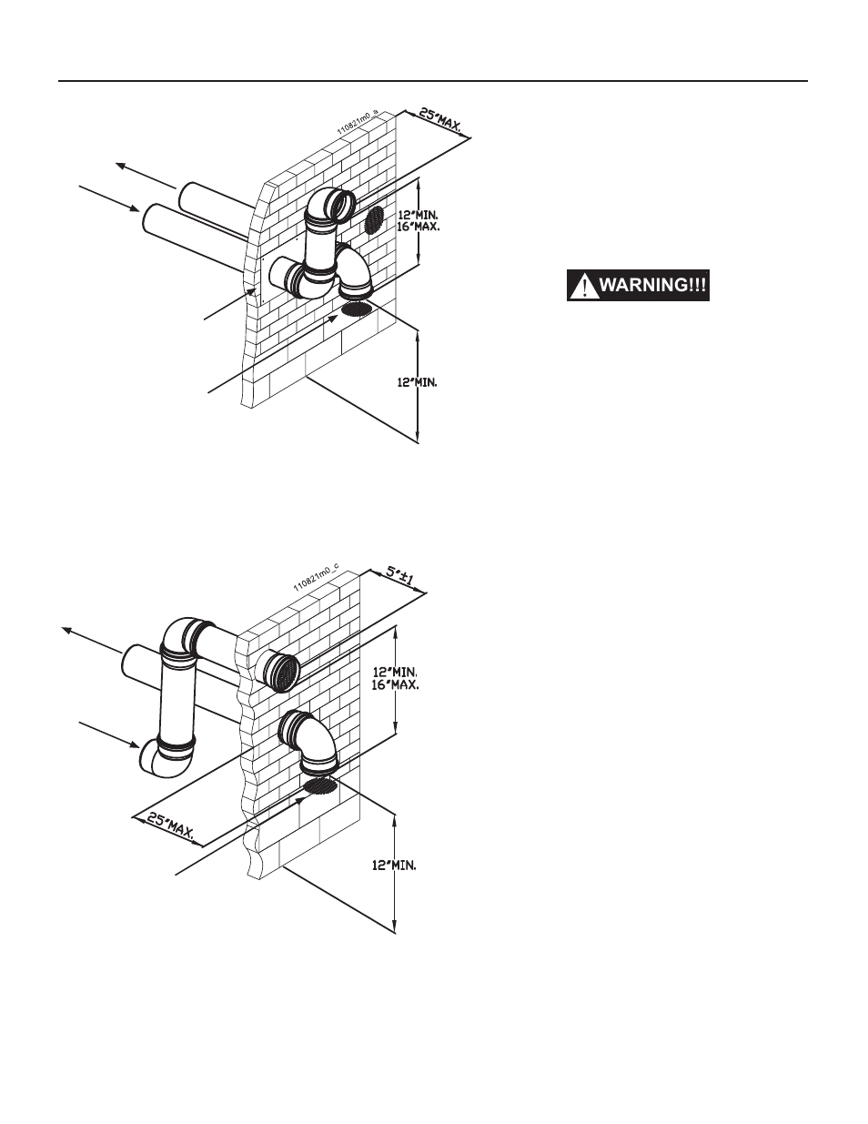 10 - installation - vent and combustion air, Warning | Slant/Fin VSL-160C Part B User Manual | Page 12 / 36
