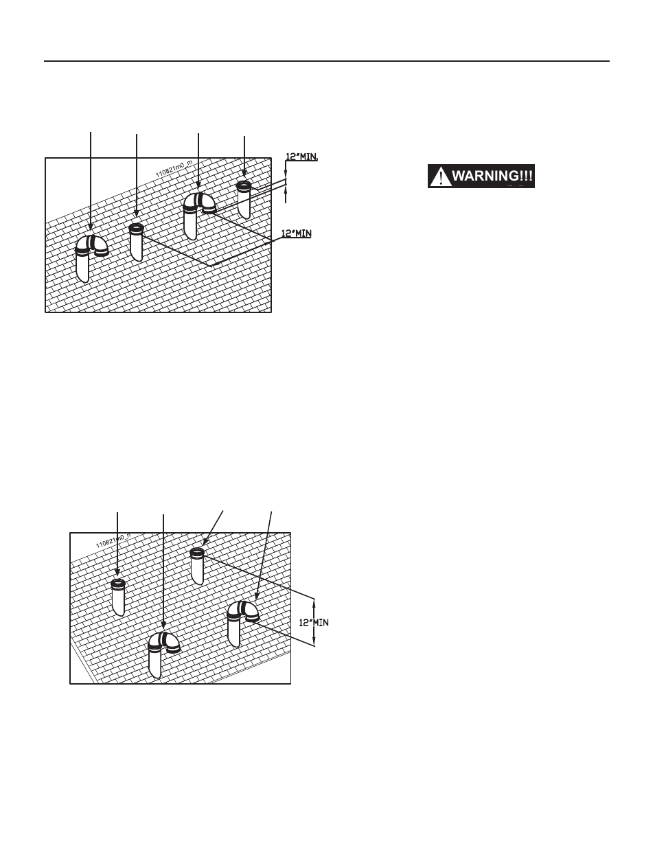 10 - installation - vent and combustion air, 4 - multiple vent/air terminations, Warning | Slant/Fin VSL-160C Part B User Manual | Page 17 / 36