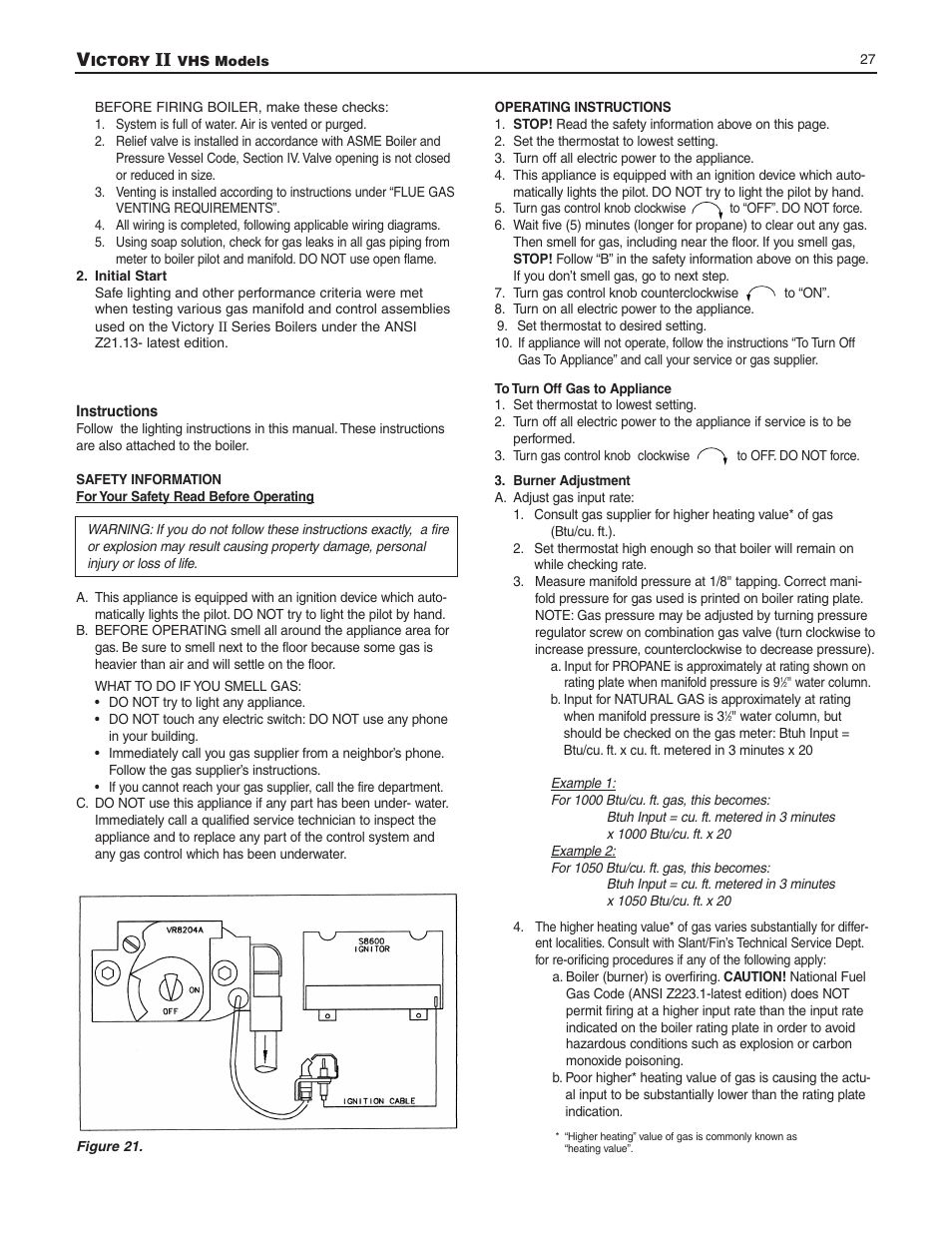 Slant/Fin VHS-180 User Manual | Page 27 / 36