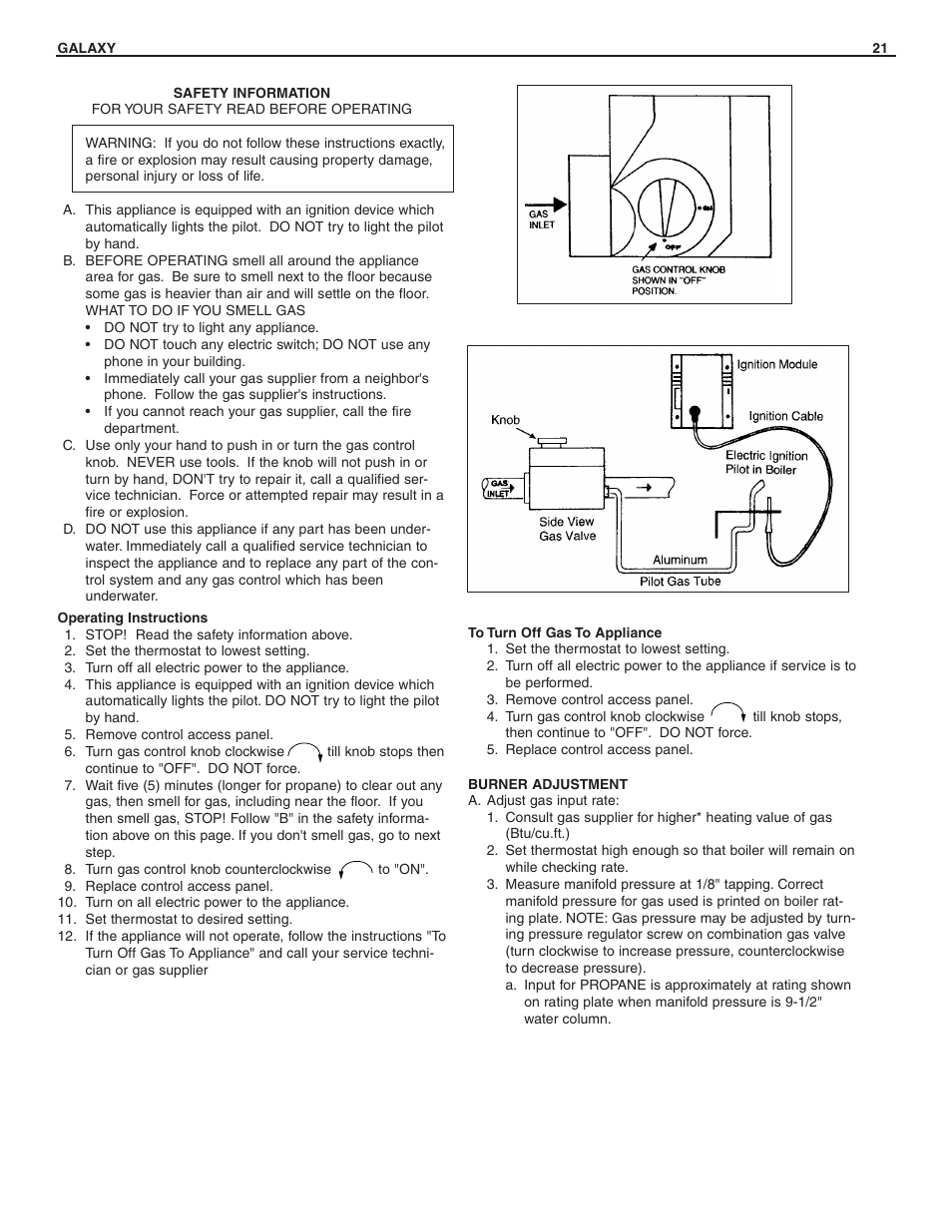 Slant/Fin GXH-190 User Manual | Page 21 / 28