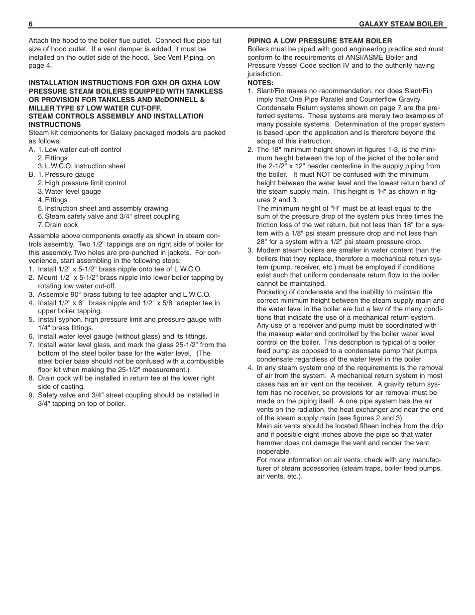 Slant/Fin GXHA-200 User Manual | Page 6 / 20