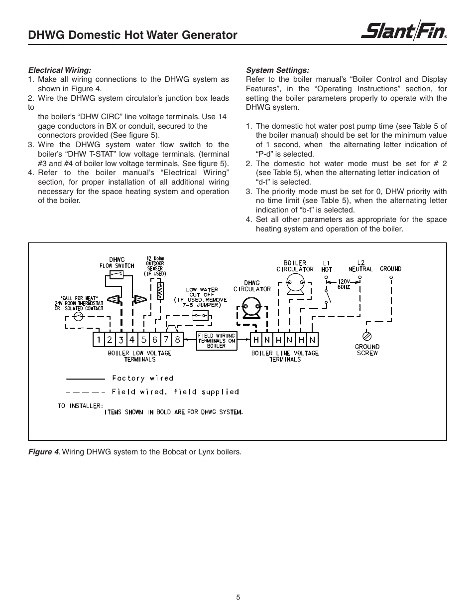 Dhwg domestic hot water generator | Slant/Fin DHWG User Manual | Page 5 / 8