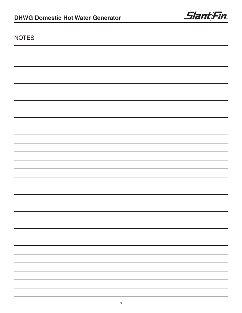 Slant/Fin DHWG User Manual | Page 7 / 8