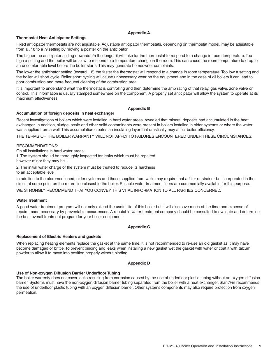 Slant/Fin EH-M2 User Manual | Page 9 / 12