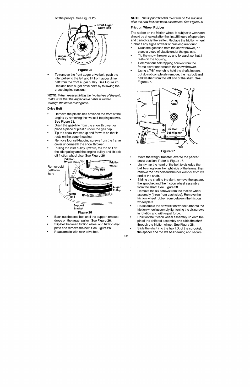 Drive belt, Friction wheel rubber | Craftsman 247.885500 User Manual | Page 16 / 58