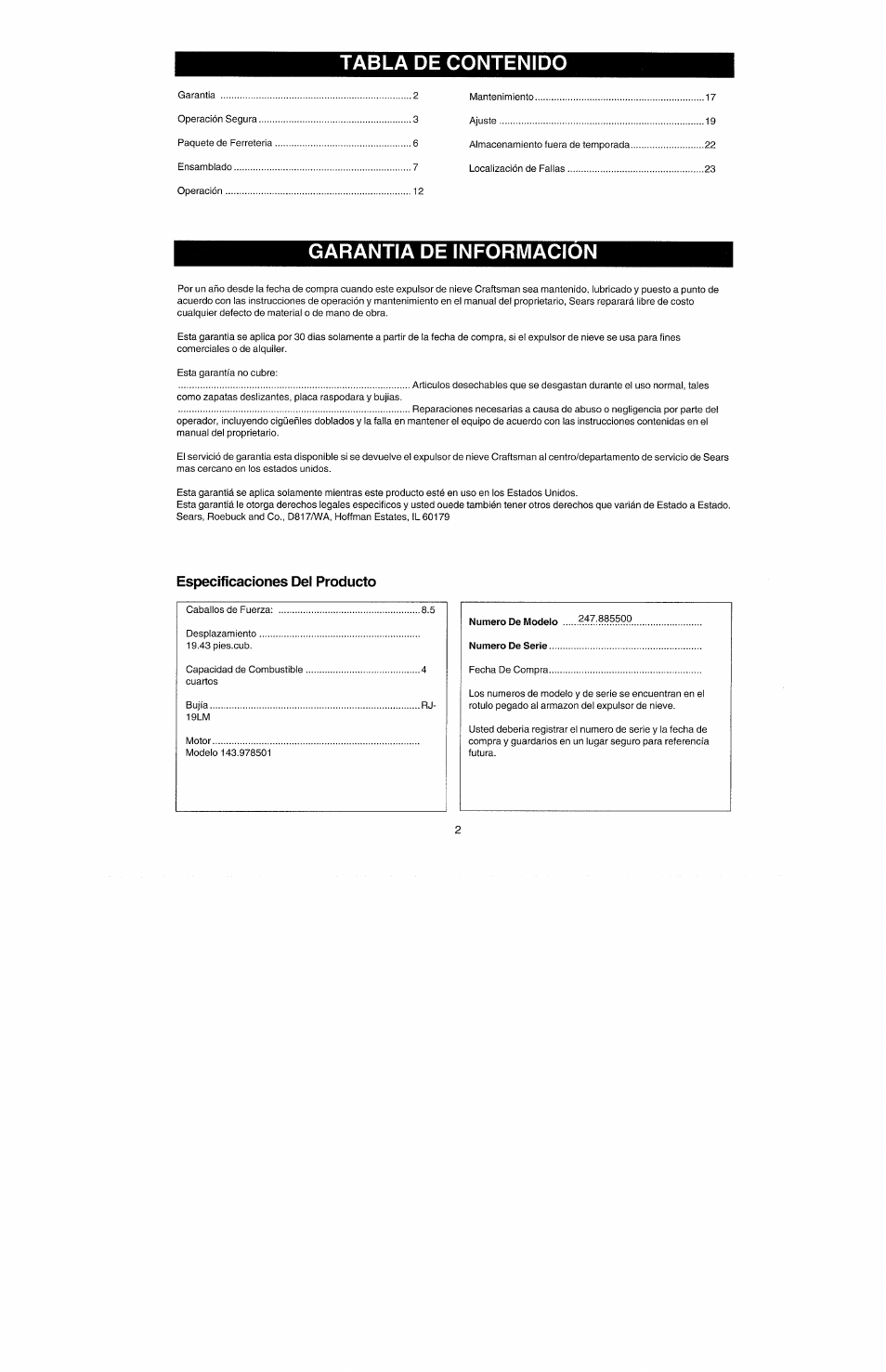 Craftsman 247.885500 User Manual | Page 36 / 58
