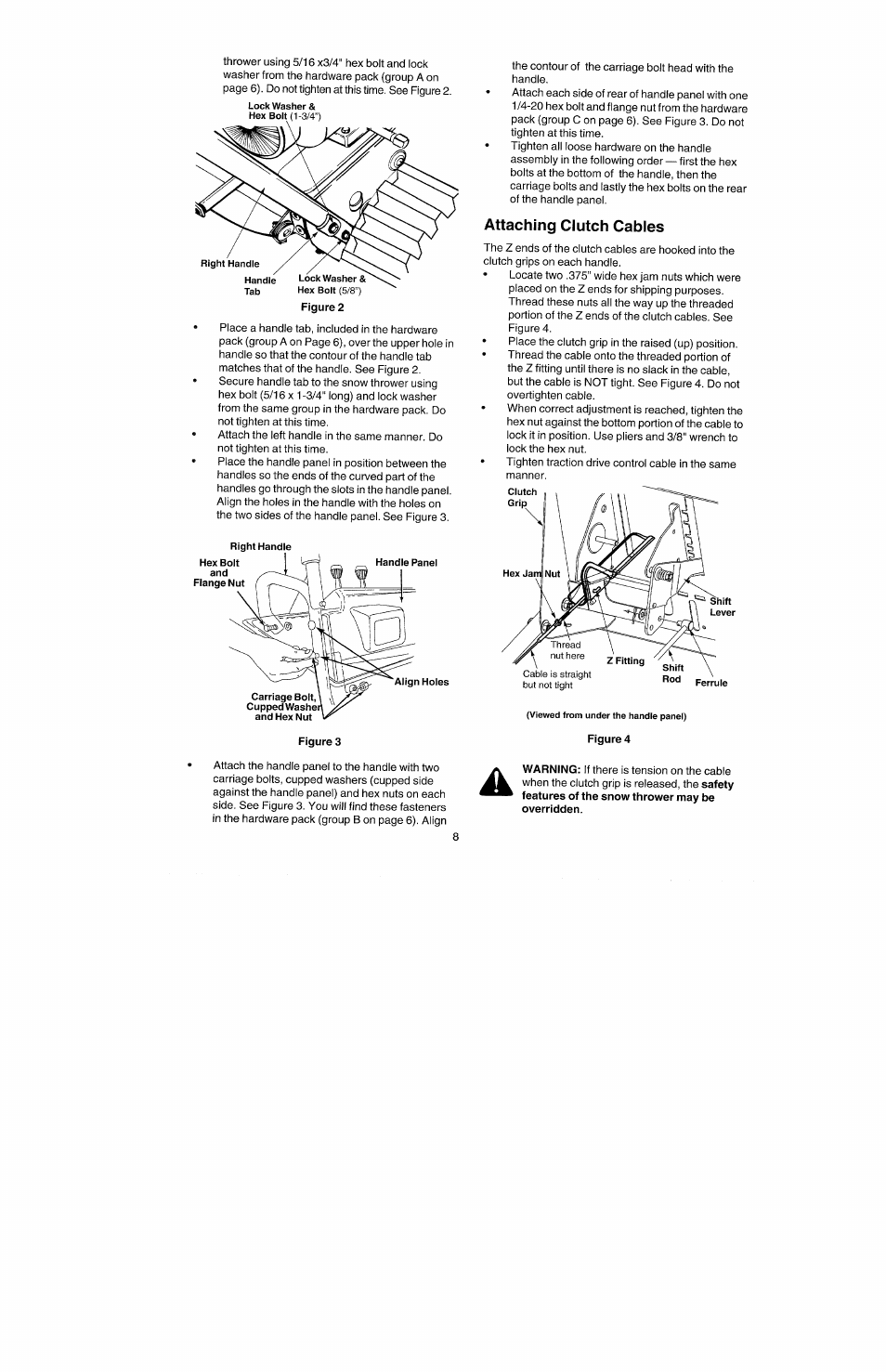 Attaching clutch cables | Craftsman 247.885500 User Manual | Page 8 / 58