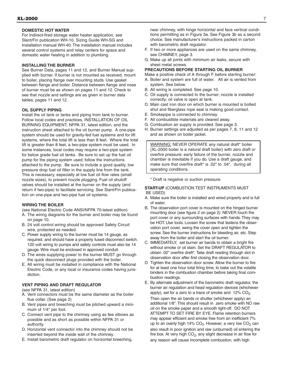 Slant/Fin XL-2000 User Manual | Page 7 / 16