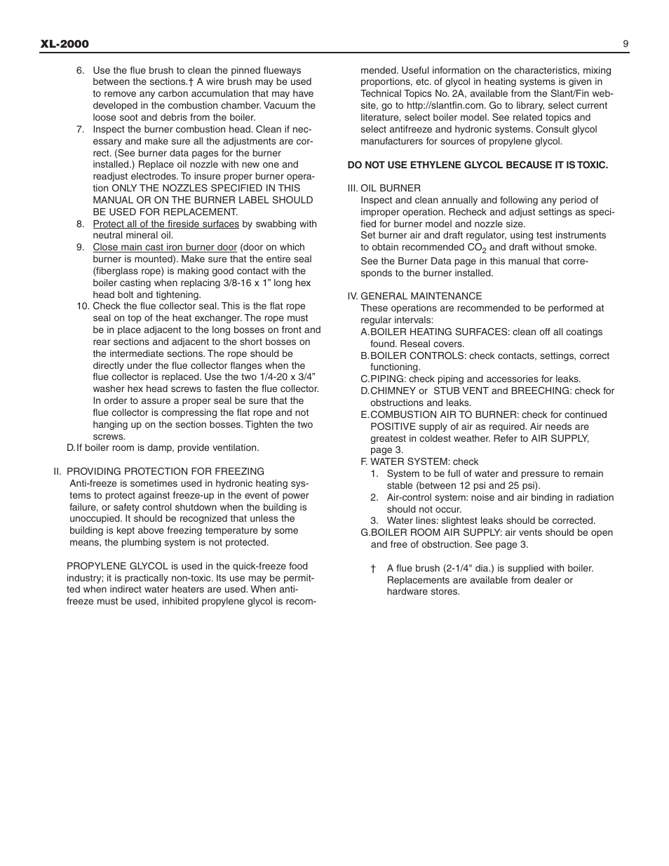 Slant/Fin XL-2000 User Manual | Page 9 / 16