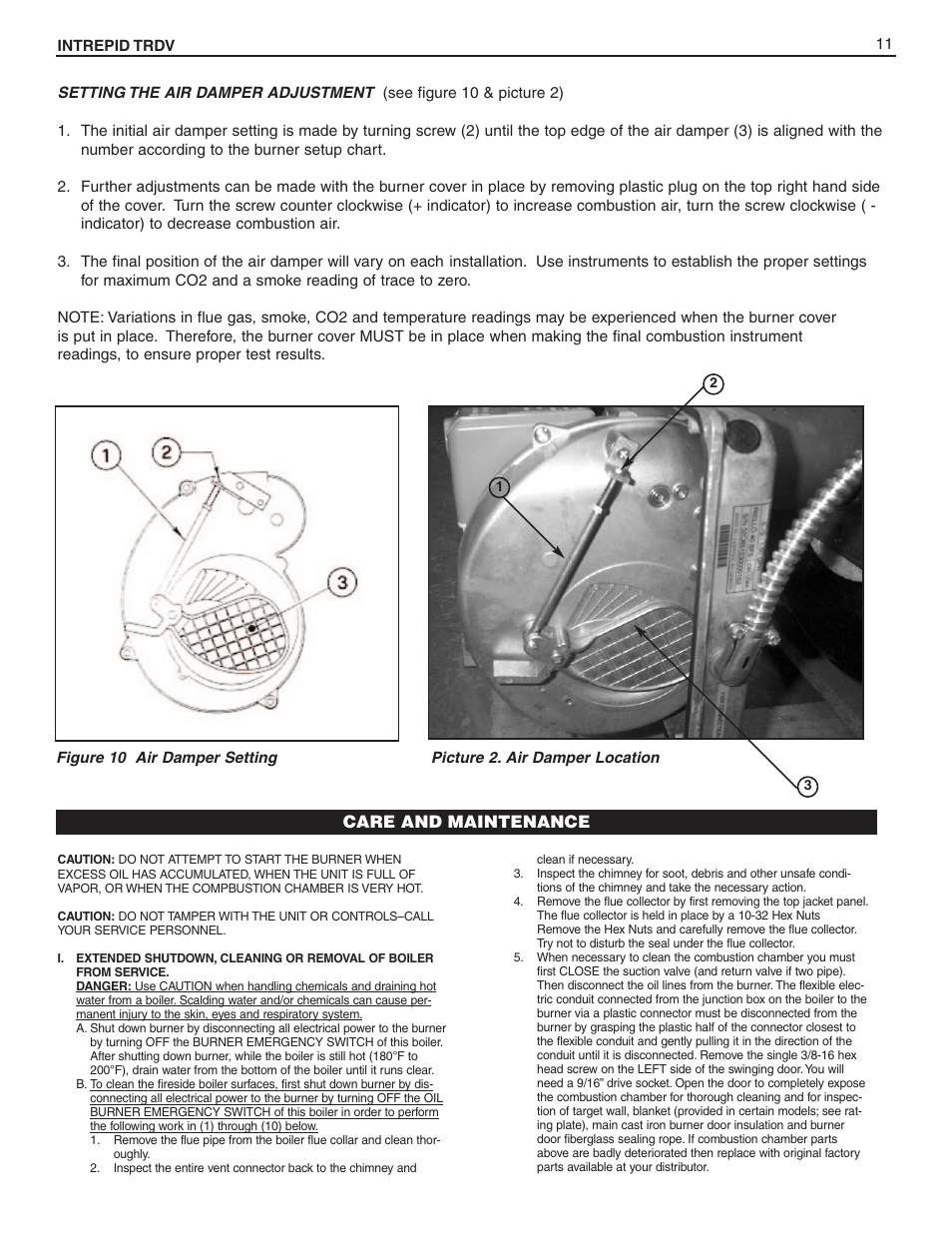 Care and maintenance | Slant/Fin TRDV Series User Manual | Page 11 / 12