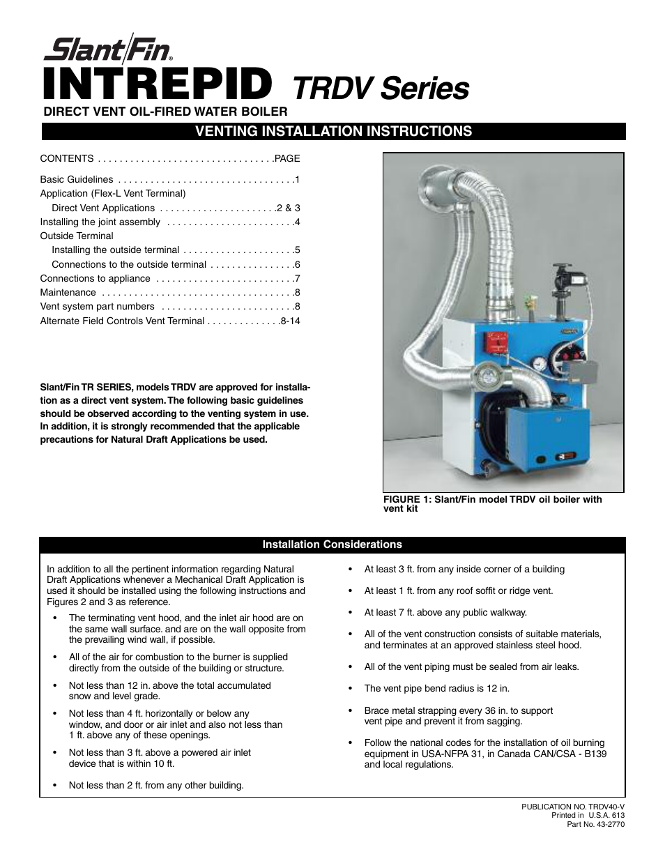 Slant/Fin TRDV Series Venting User Manual | 16 pages