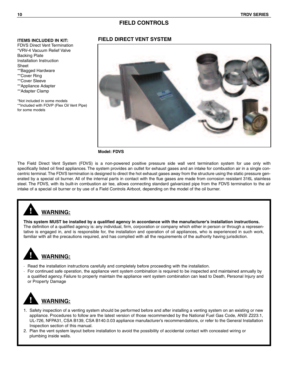 Slant/Fin TRDV Series Venting User Manual | Page 10 / 16