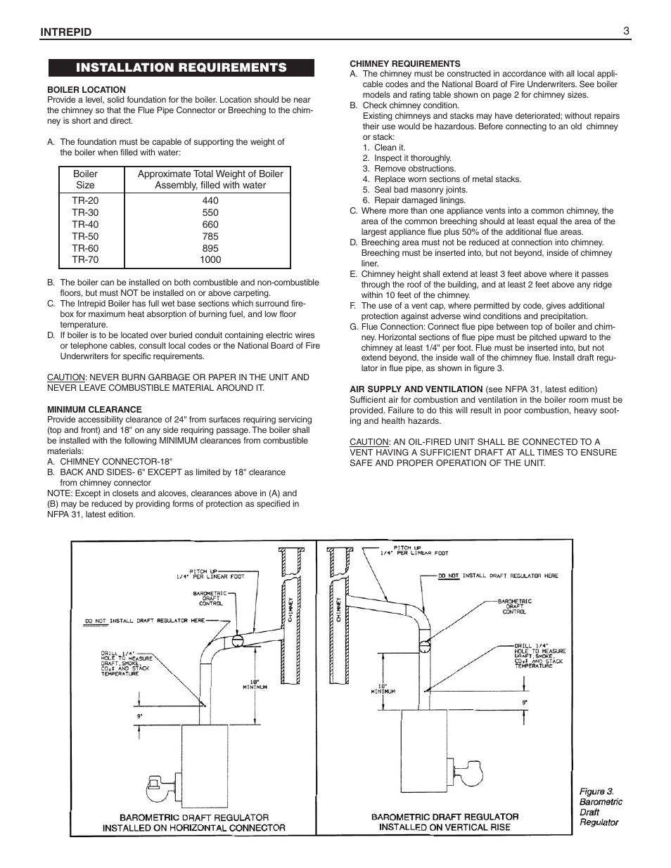 Installation requirements | Slant/Fin Intrepid Steam User Manual | Page 3 / 24