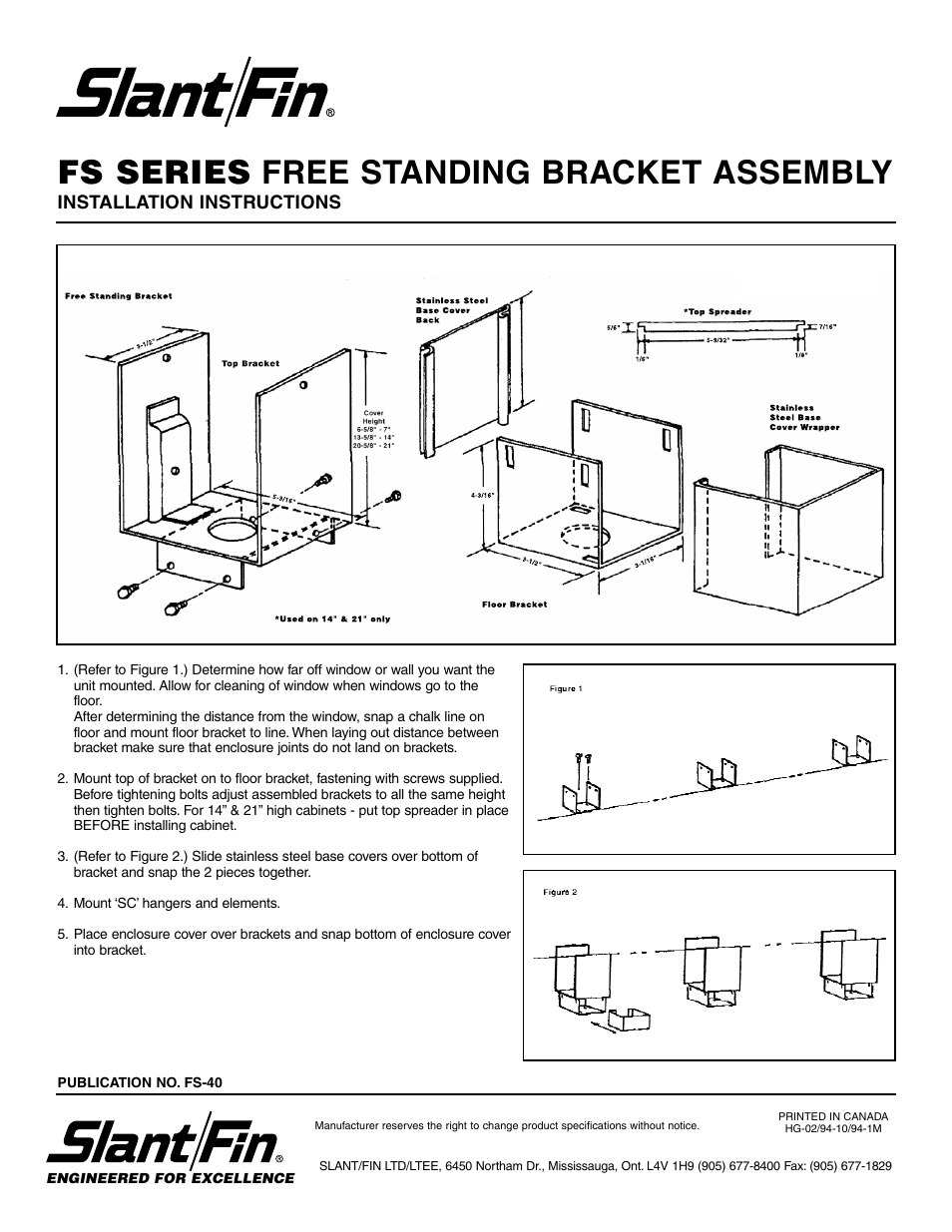 Slant/Fin FS Series User Manual | 1 page