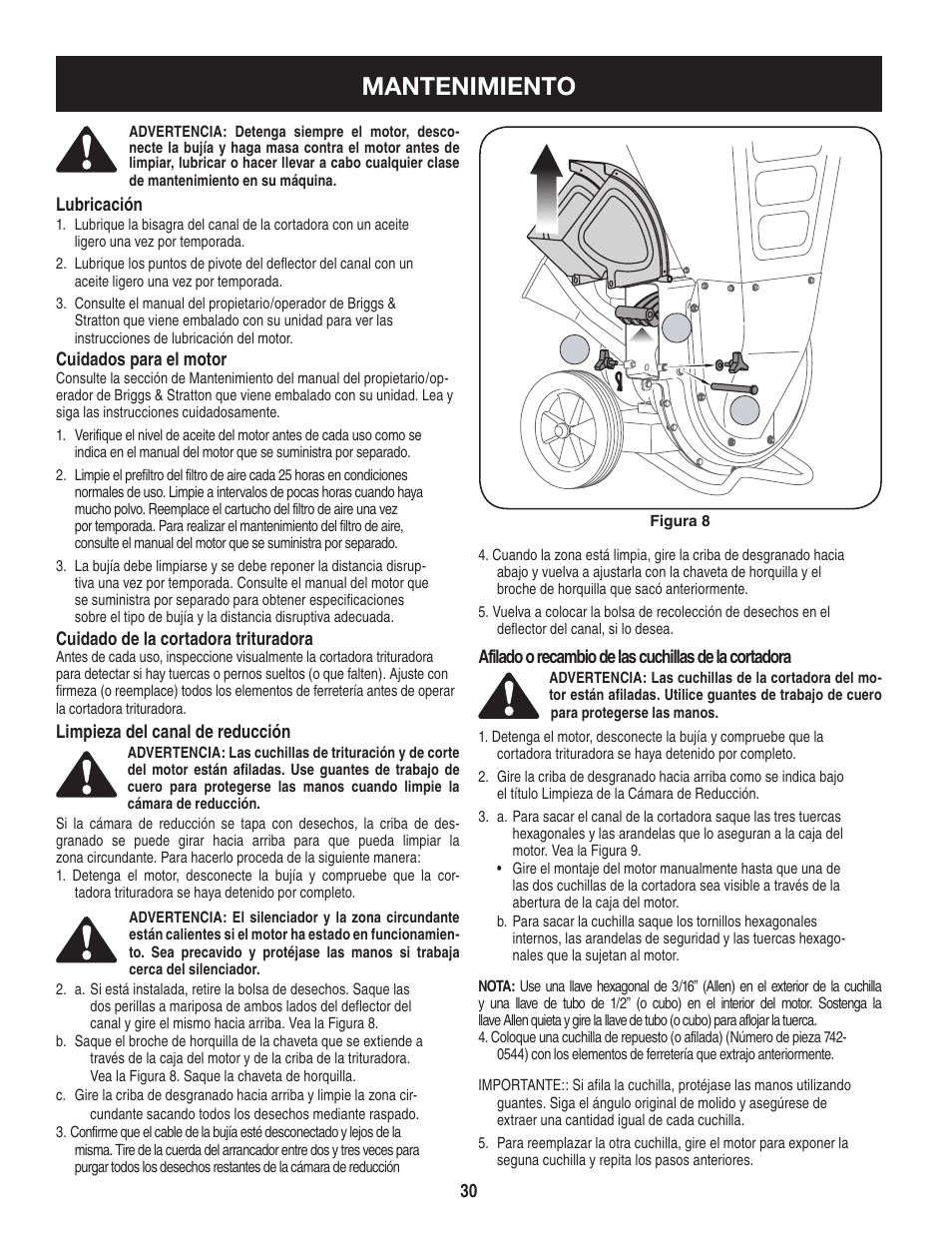 Mantenimiento | Craftsman 247.77636 User Manual | Page 30 / 40