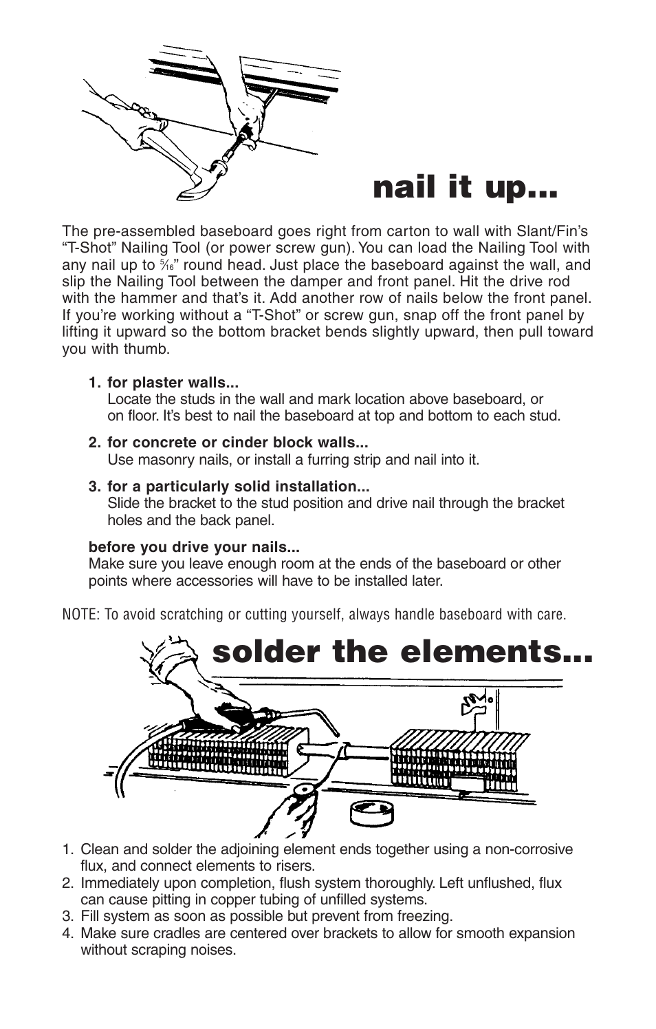 Nail it up, Solder the elements | Slant/Fin Line 30 User Manual | Page 10 / 16