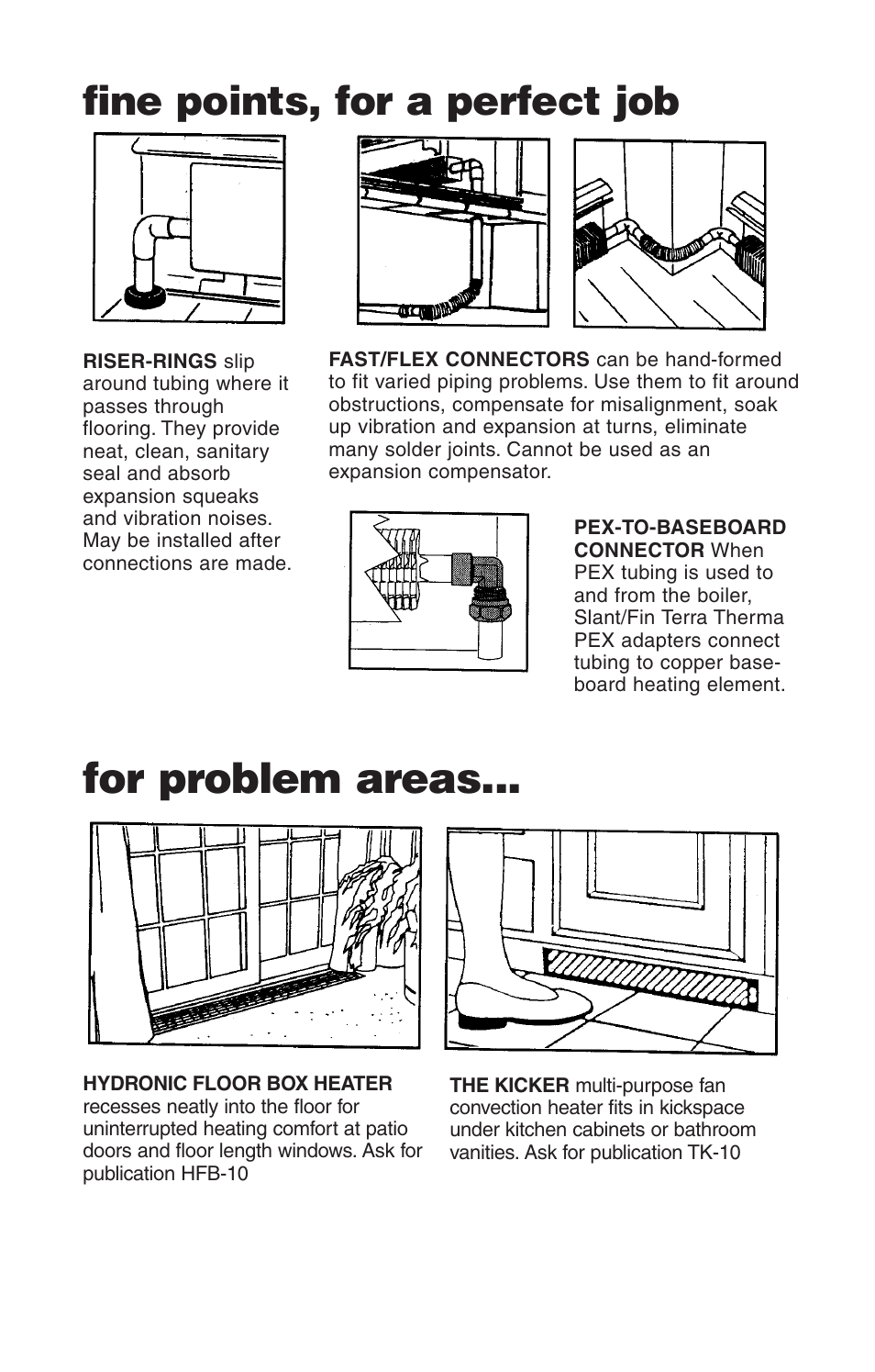 For problem areas, Fine points, for a perfect job | Slant/Fin Line 30 User Manual | Page 14 / 16