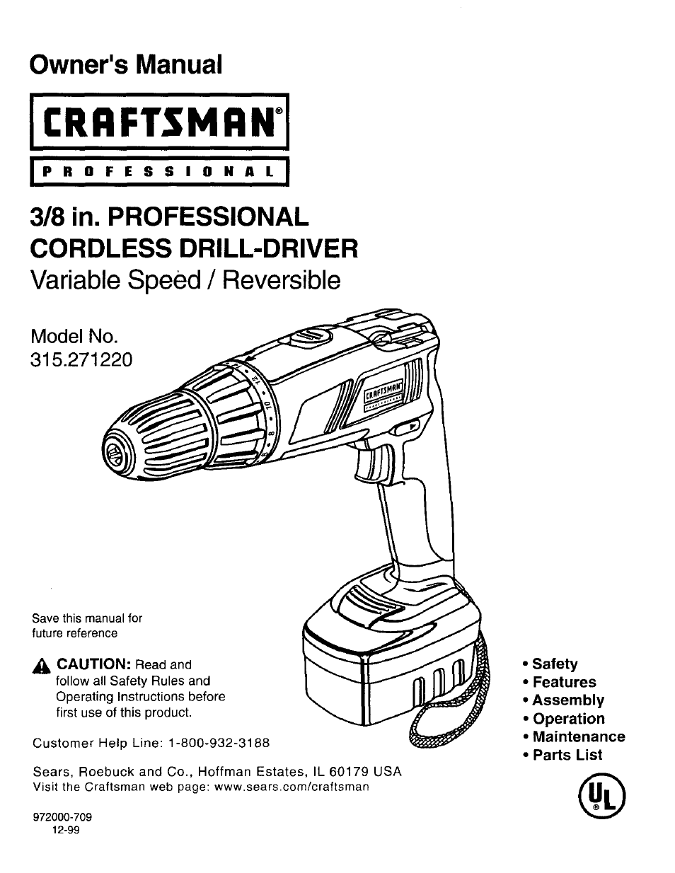 Craftsman 315.271220 User Manual | 18 pages