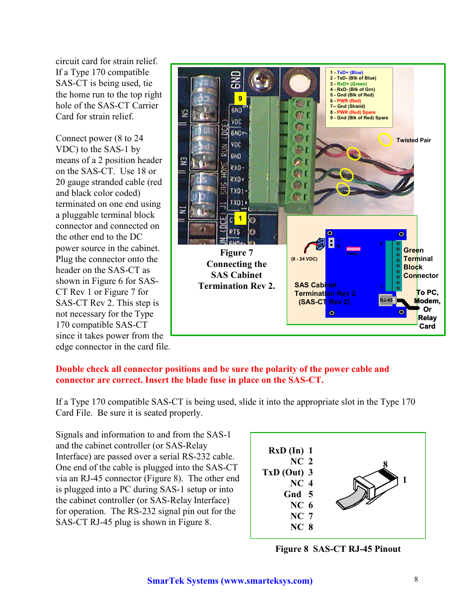 SmarTek Systems SAS-1 Installation at the Traffic Monitoring Site User Manual | Page 8 / 8