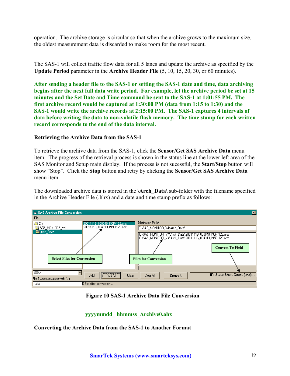 SmarTek Systems SAS-1 Setup Using SAS Monitor User Manual | Page 19 / 23