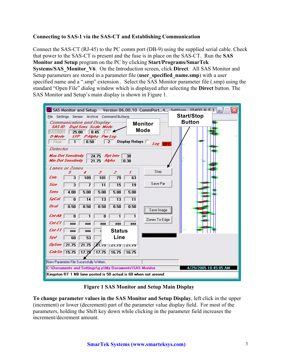 SmarTek Systems SAS-1 Setup Using SAS Monitor User Manual | Page 3 / 23