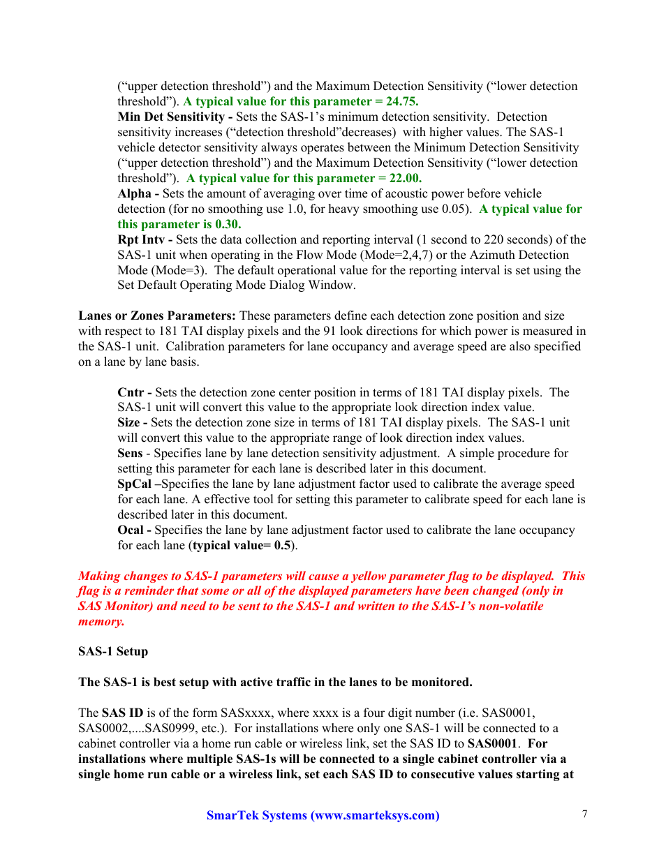 SmarTek Systems SAS-1 Setup Using SAS Monitor User Manual | Page 7 / 23