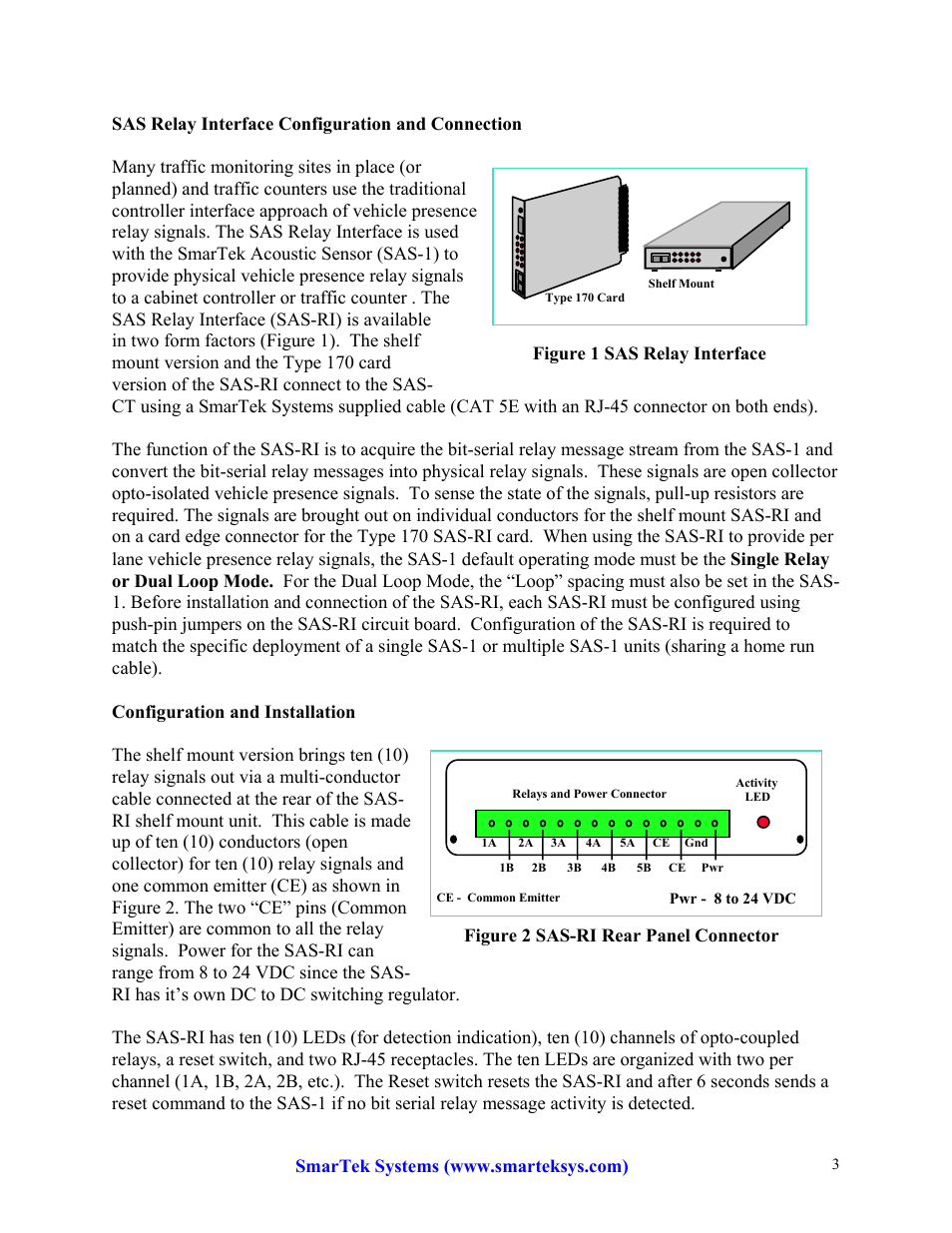 Figure 2 sas-ri rear panel connector | SmarTek Systems SAS-1 Relay Interface Configuration And Connection User Manual | Page 3 / 8