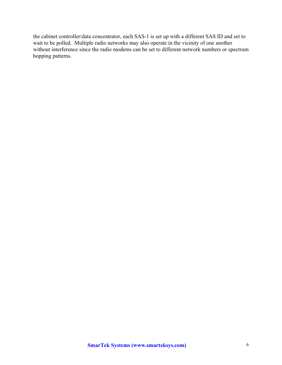 SmarTek Systems SAS-1 Wireless Configuration and Operation User Manual | Page 6 / 6