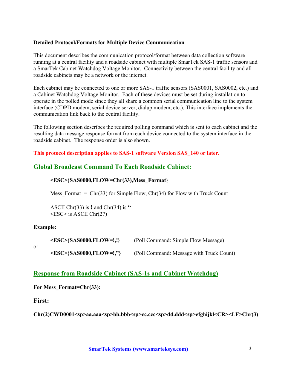 SmarTek Systems SAS-1 Communication Via Internet User Manual | Page 3 / 5