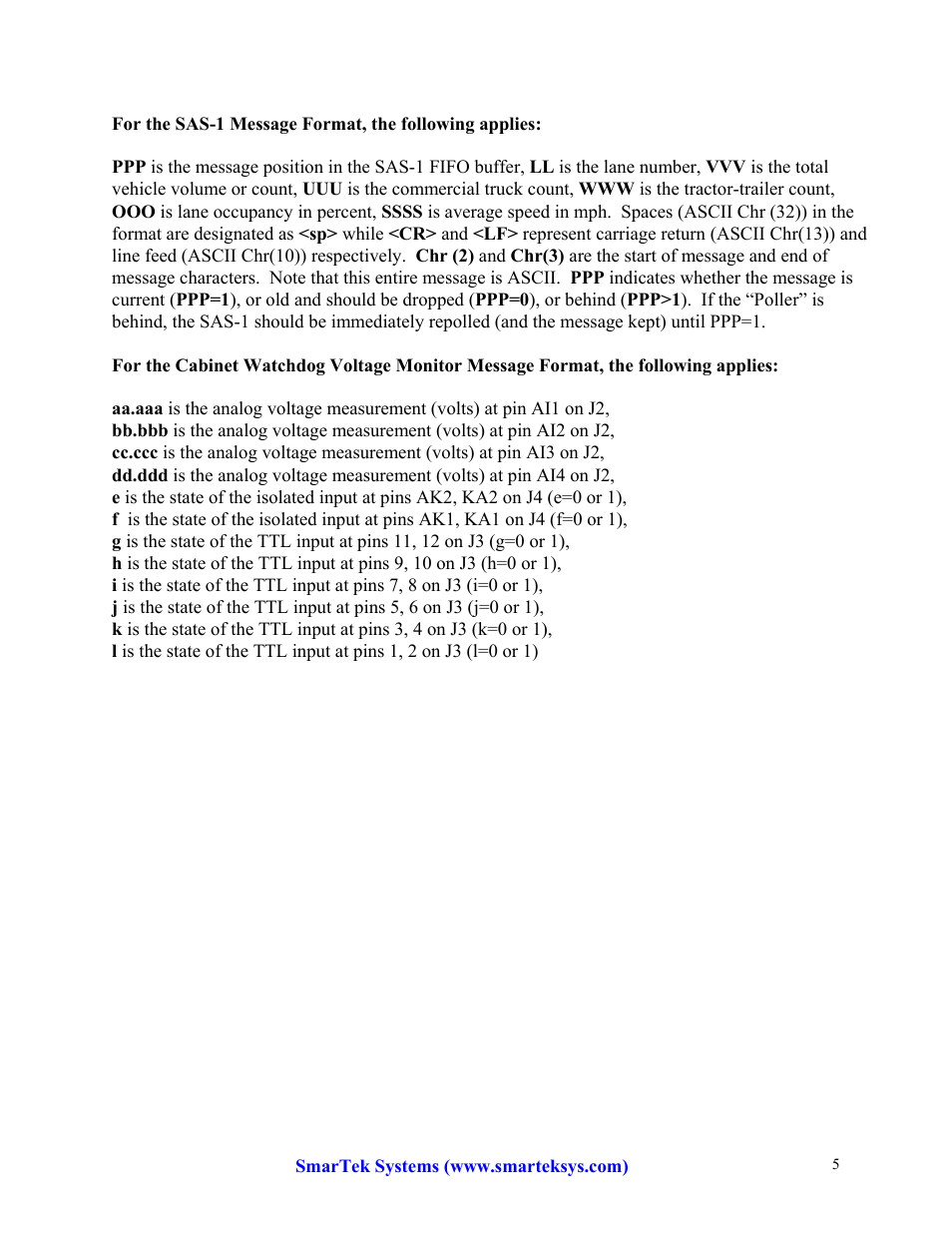 SmarTek Systems SAS-1 Communication Via Internet User Manual | Page 5 / 5