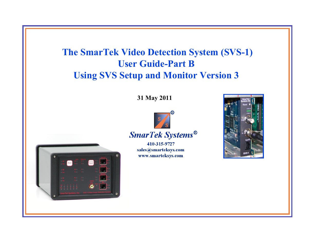 SmarTek Systems SVS-1 User Guide-Part B User Manual | 45 pages