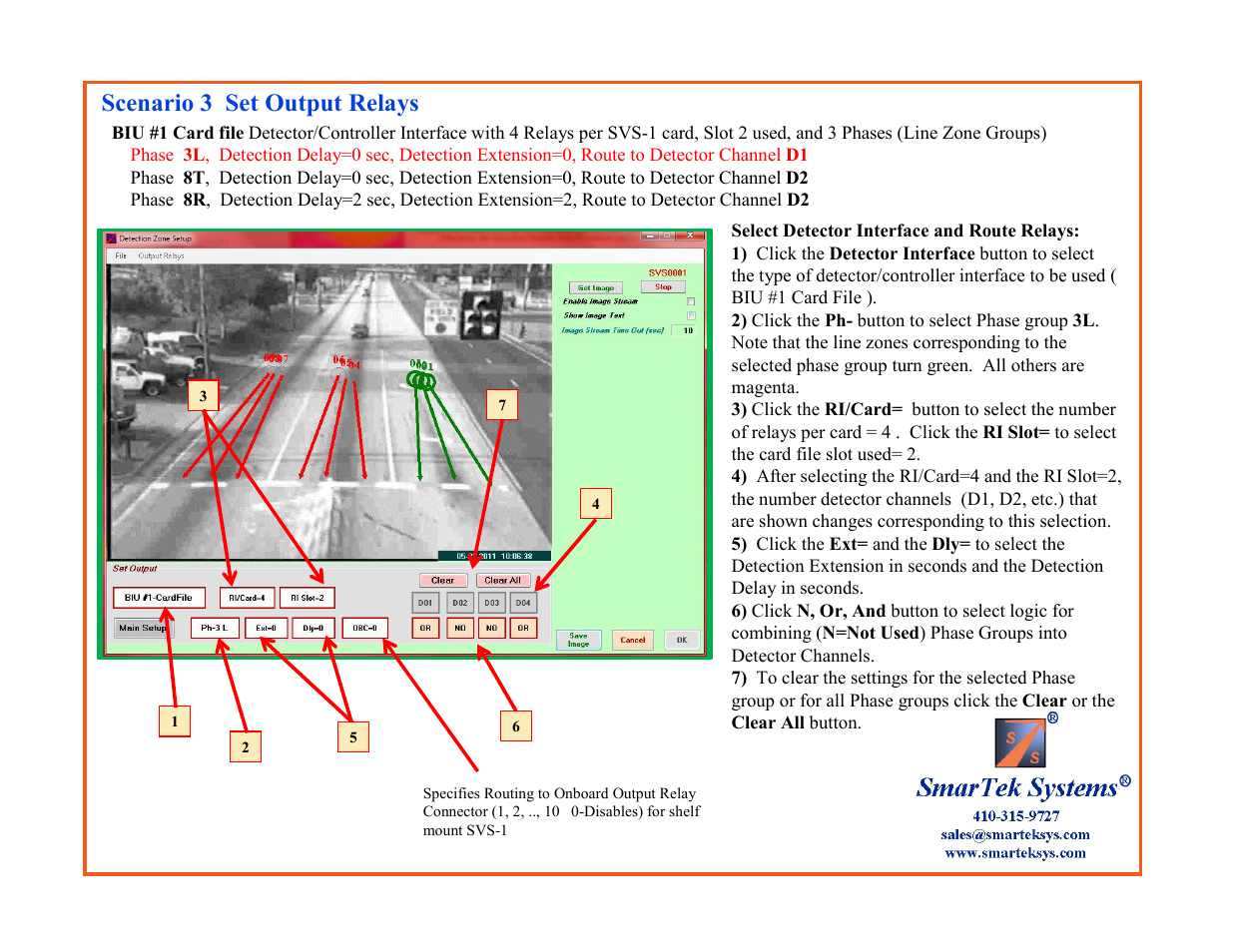 Scenario 3 set output relays | SmarTek Systems SVS-1 User Guide-Part B User Manual | Page 19 / 45