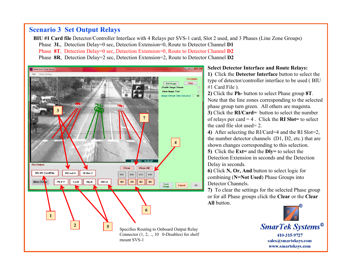 Scenario 3 set output relays | SmarTek Systems SVS-1 User Guide-Part B User Manual | Page 20 / 45