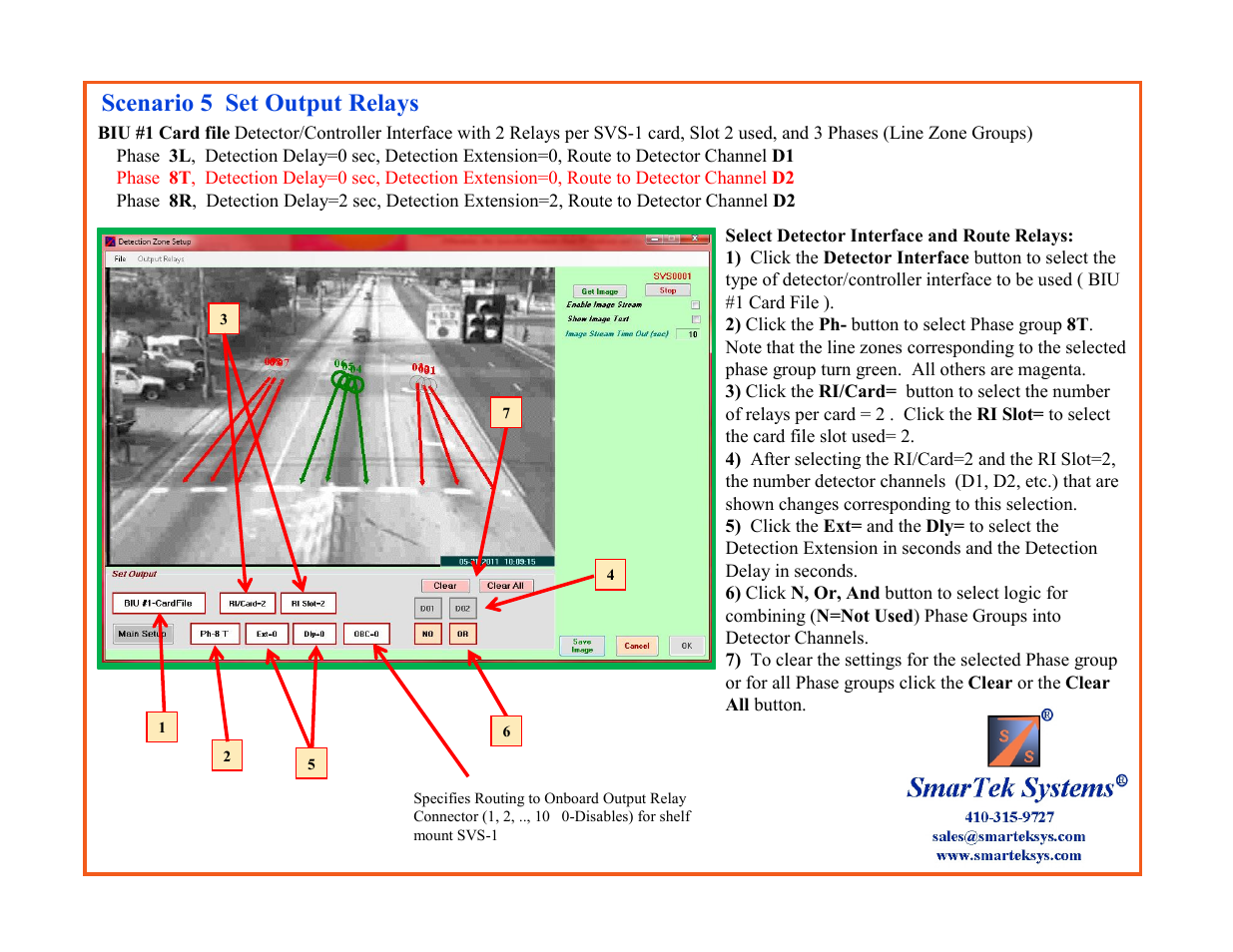 Scenario 5 set output relays | SmarTek Systems SVS-1 User Guide-Part B User Manual | Page 26 / 45