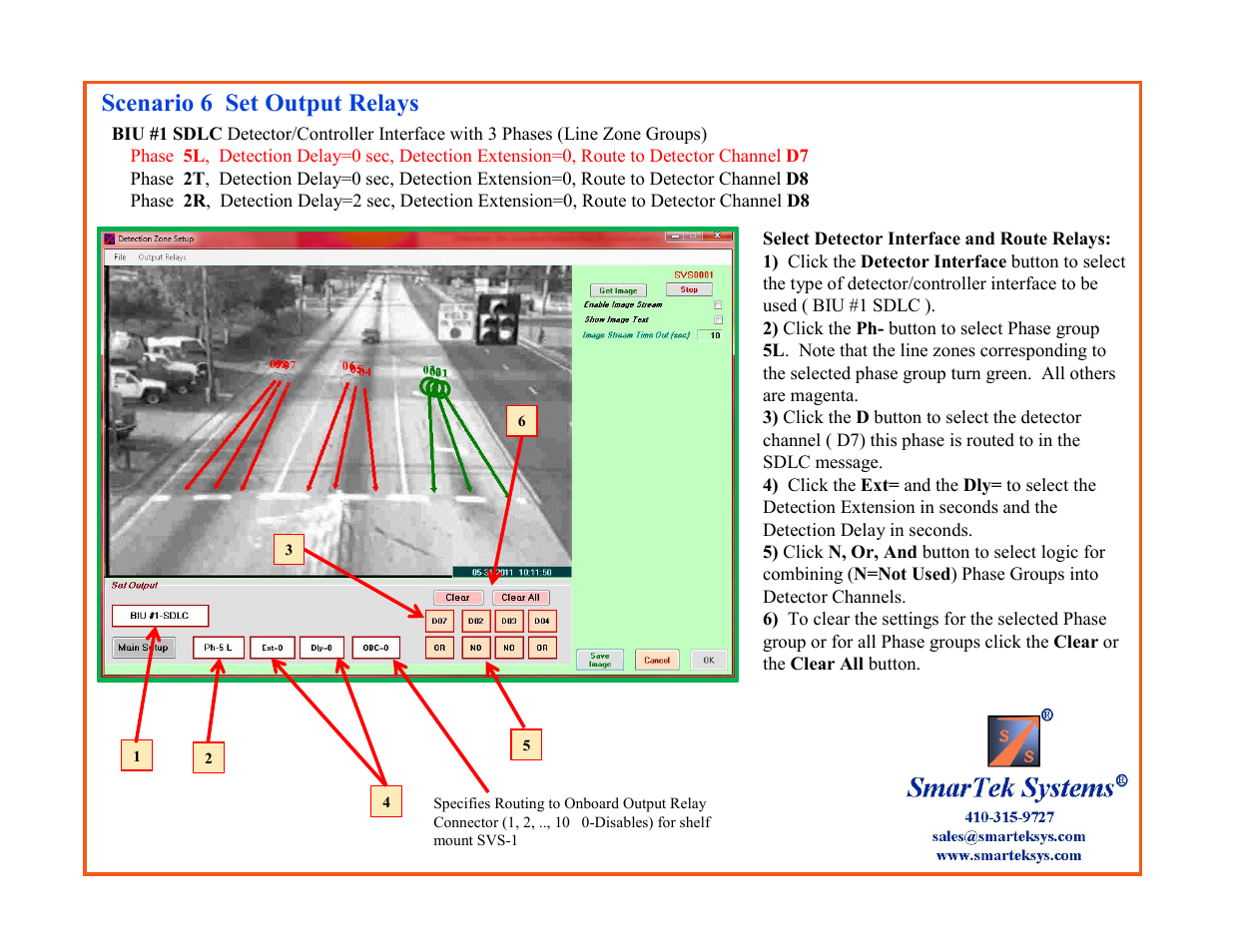 Scenario 6 set output relays | SmarTek Systems SVS-1 User Guide-Part B User Manual | Page 28 / 45
