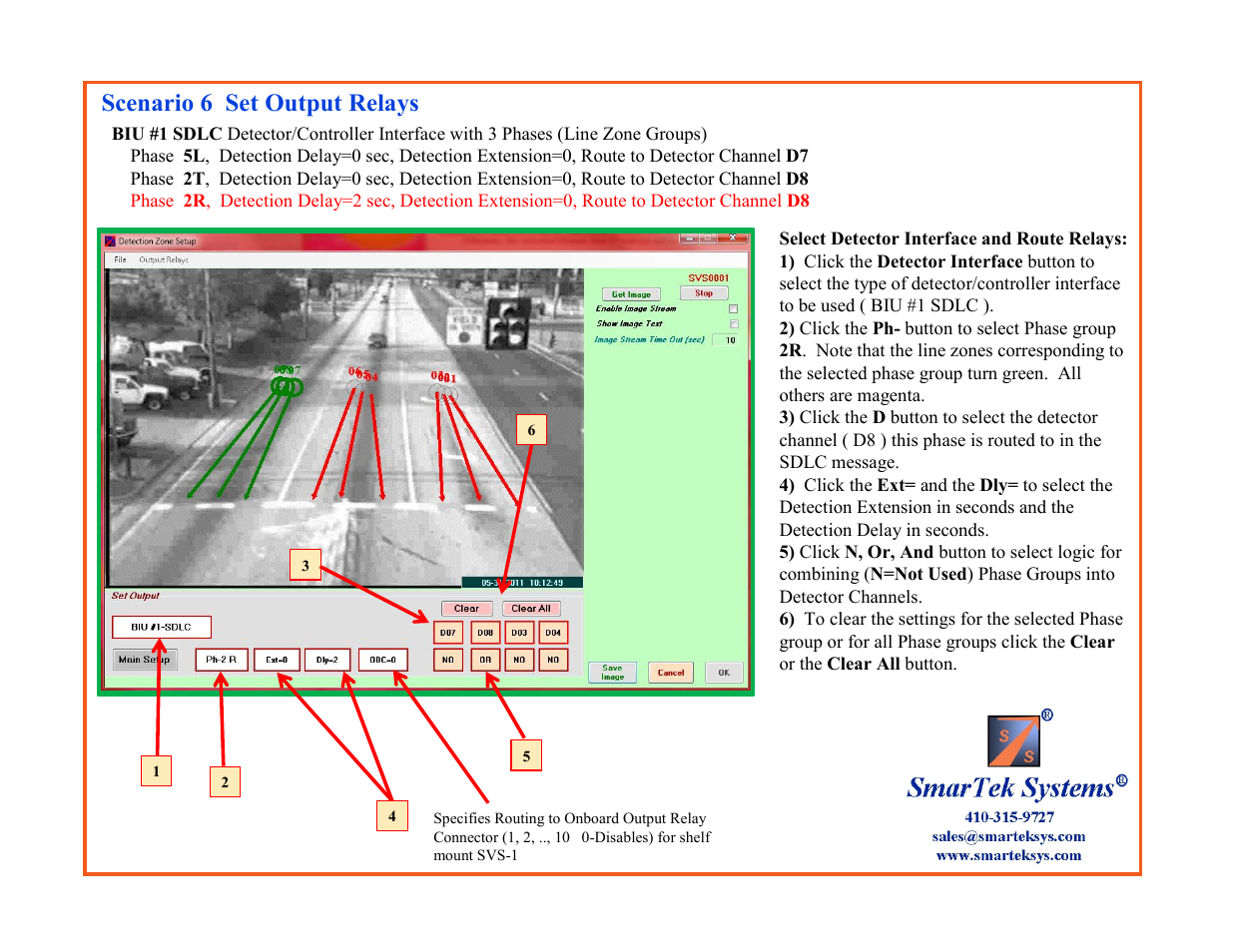 Scenario 6 set output relays | SmarTek Systems SVS-1 User Guide-Part B User Manual | Page 30 / 45
