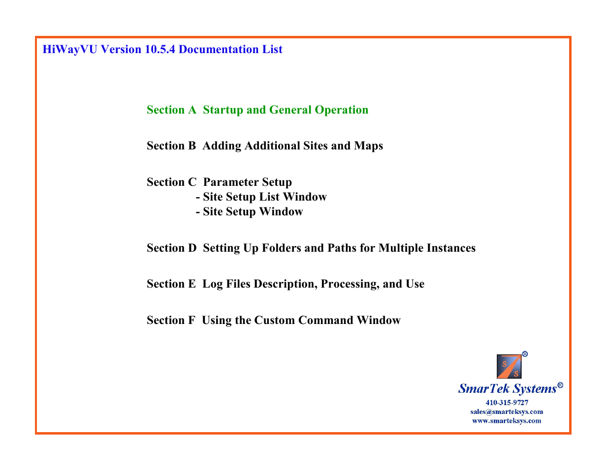 SmarTek Systems HiWayVU Startup Operation User Manual | Page 2 / 12