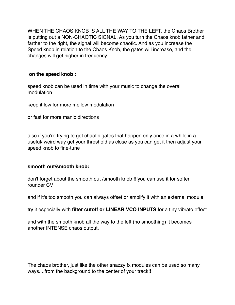 Snazzy FX CHAOS BROTHER User Manual | Page 15 / 24