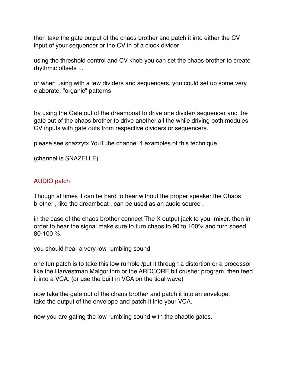 Snazzy FX CHAOS BROTHER User Manual | Page 18 / 24
