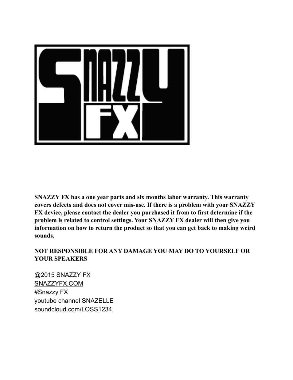 Snazzy FX CHAOS BROTHER User Manual | Page 24 / 24