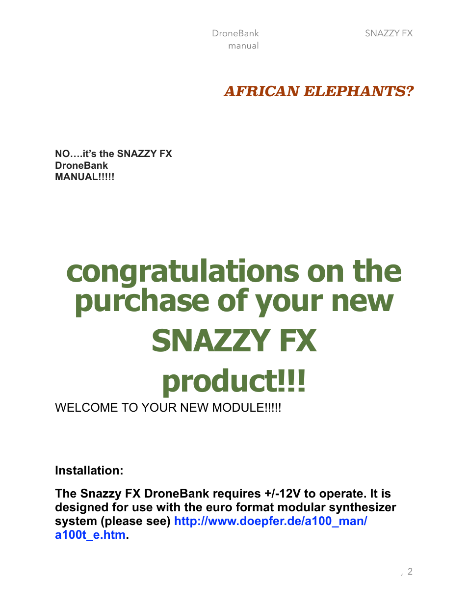 Product | Snazzy FX DRONEBANK User Manual | Page 2 / 13
