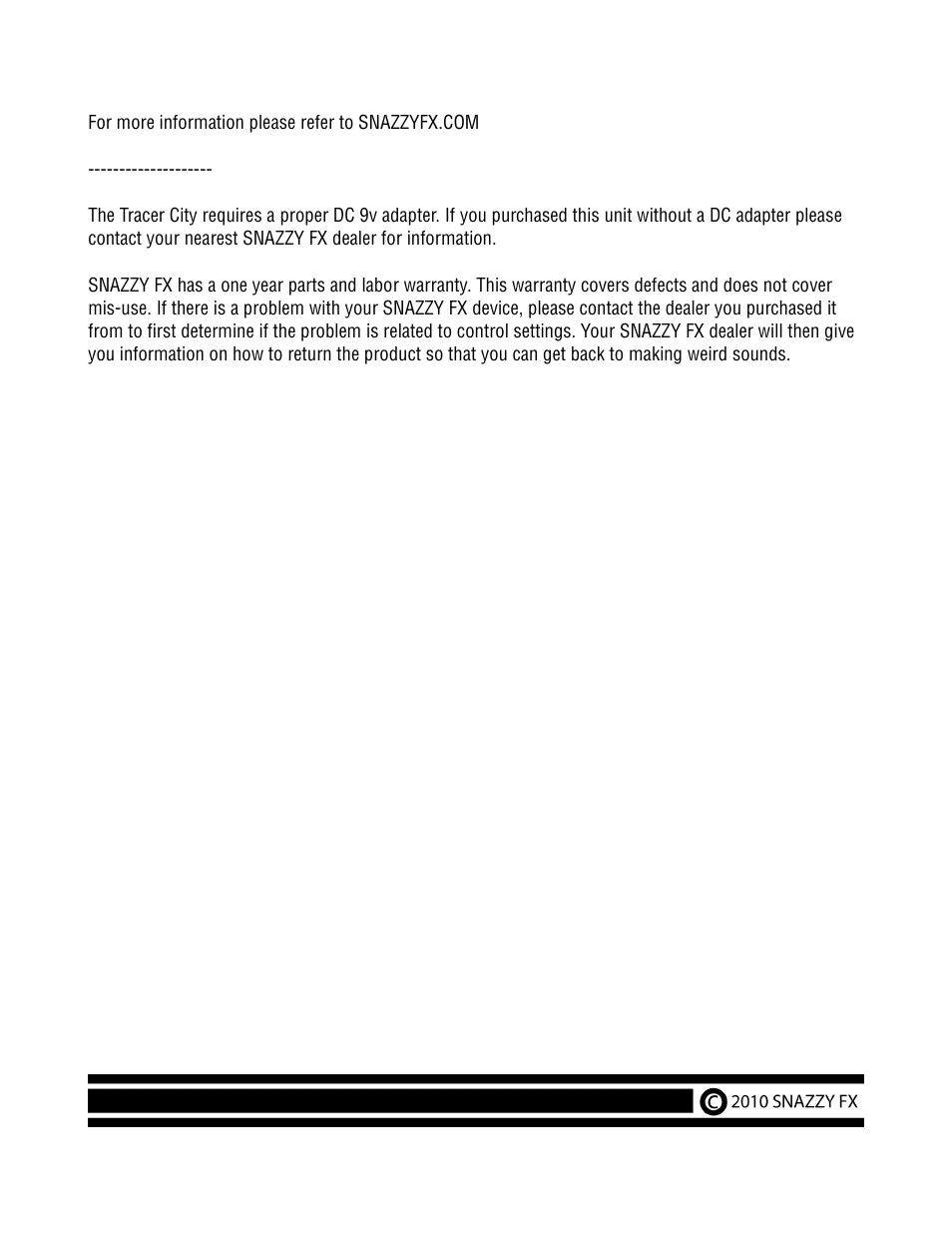Snazzy FX WOW AND FLUTTER User Manual | Page 5 / 5