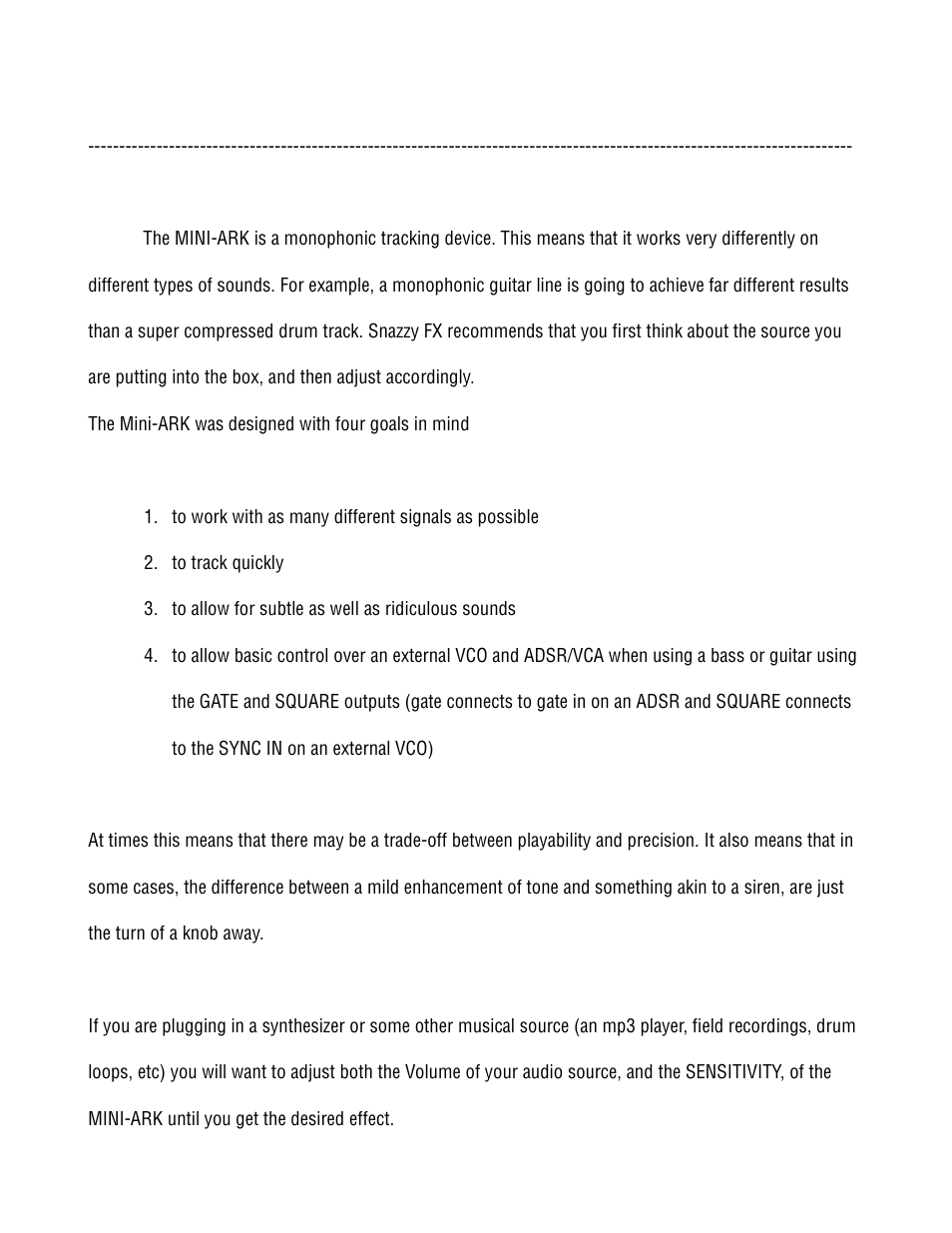 Snazzy FX MINI-ARK User Manual | Page 2 / 9