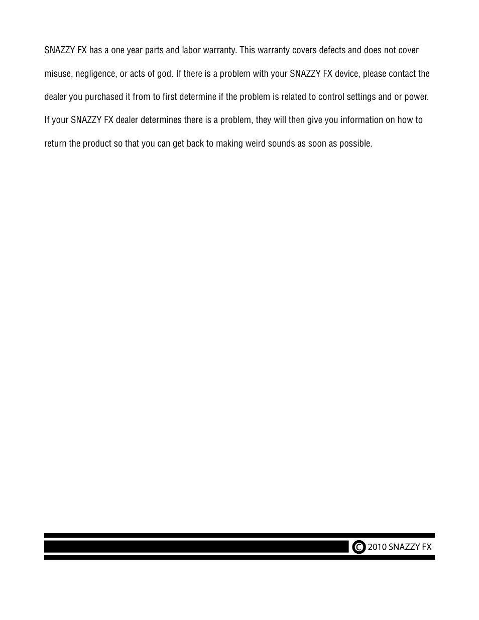 Snazzy FX MINI-ARK User Manual | Page 9 / 9