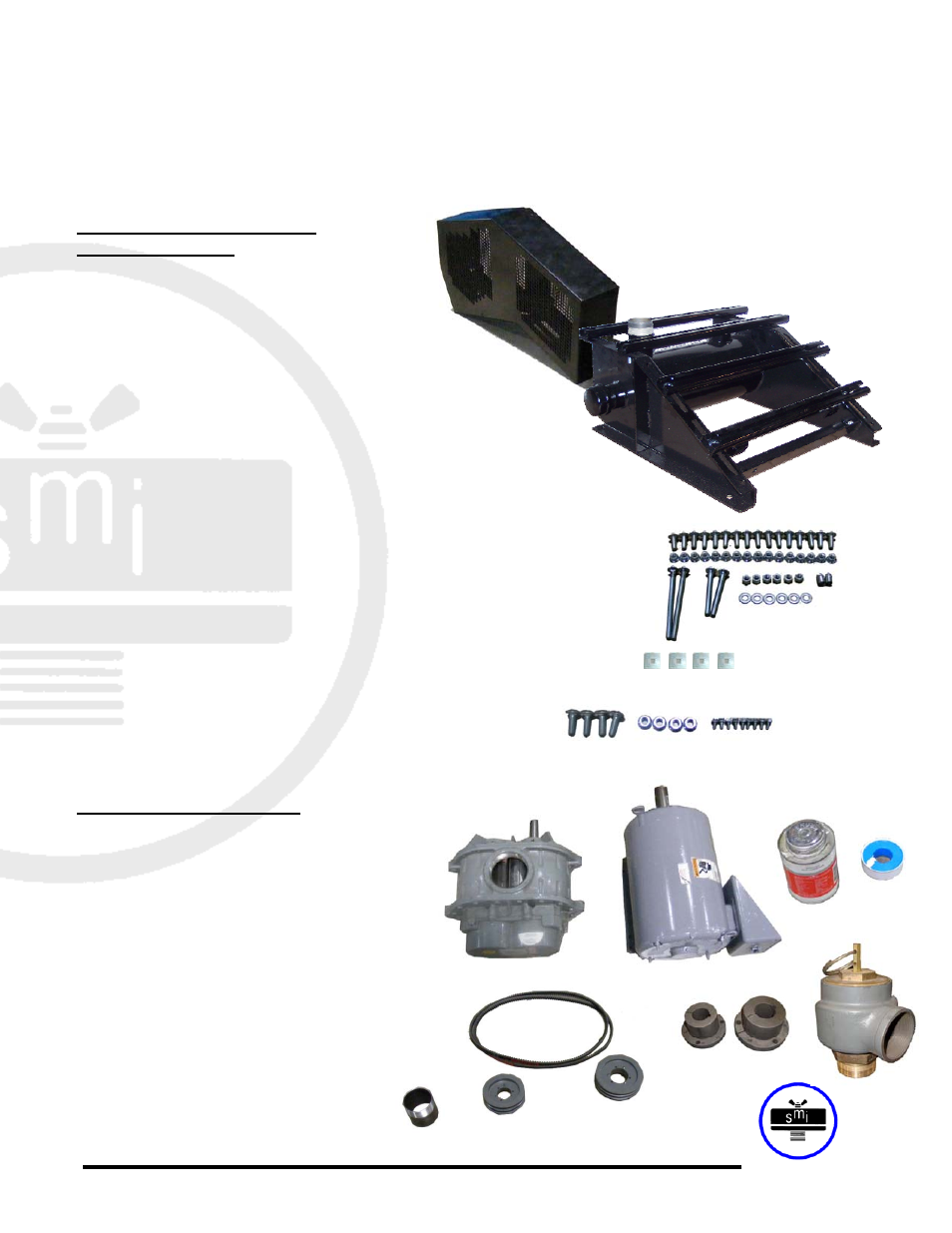 Solberg’s bbf series blower base frame parts list | Solberg BBF Assembly User Manual | Page 3 / 10